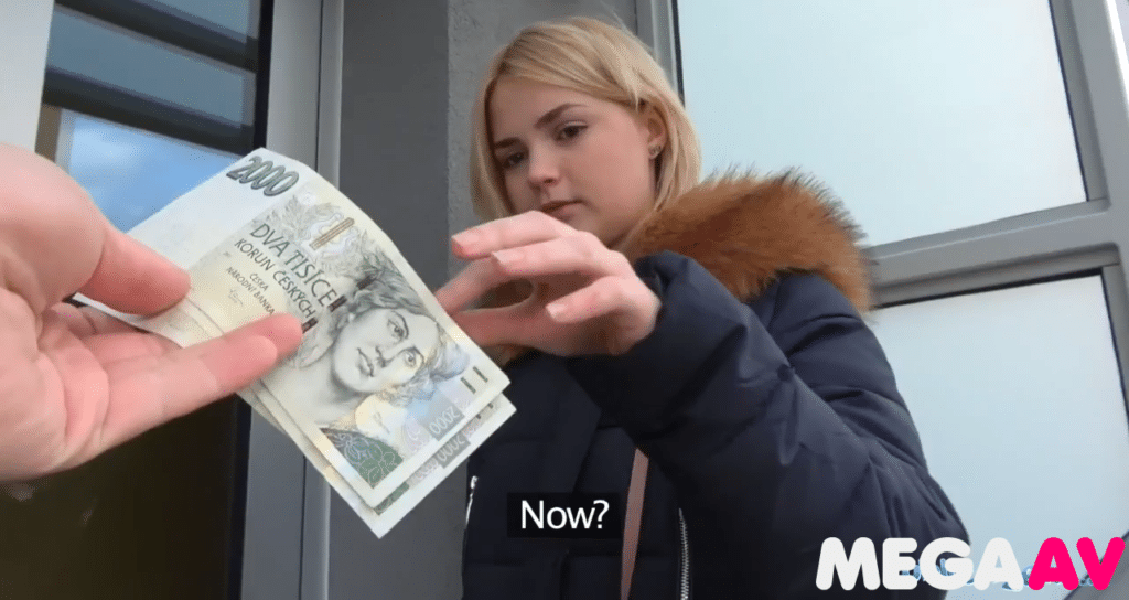 Public Agent Hot Blondes Gets a Mouthful of Cum after Fucking for Cash